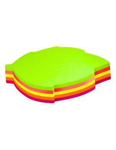 Notes adeziv Office Cover SN4505F, 100 coli, 75x75mm, 5 culori neon, forma frunza, blister