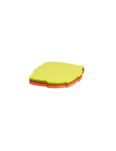 Notes adeziv Office Cover SN4505F, 100 coli, 75x75mm, 5 culori neon, forma frunza, blister 2