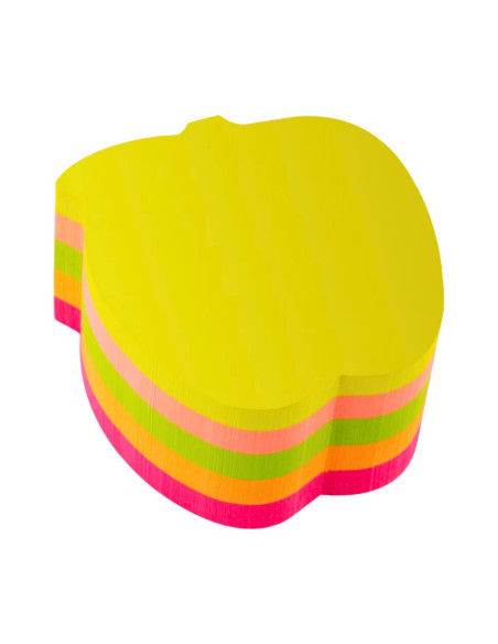 Notes adeziv Office Cover SN4505M, 100 coli, 75x75mm, 5 culori neon, forma mar, blister