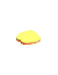 Notes adeziv Office Cover SN4505M, 100 coli, 75x75mm, 5 culori neon, forma mar, blister 2