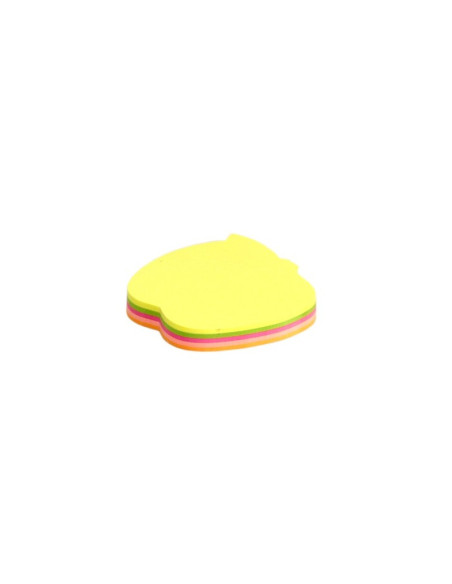 Notes adeziv Office Cover SN4505M, 100 coli, 75x75mm, 5 culori neon, forma mar, blister