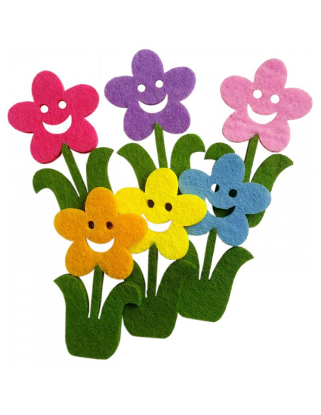 Accesorii creatie - floare fetru, set 5 buc, Colorarte