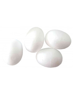 Accesorii creatie - polistiren - ou, alb, 7cm, set 4 buc, Colorarte