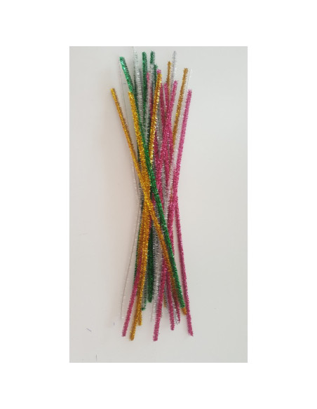 Accesorii creatie - sarma plusata, diverse culori, cu sclipici, set 25 buc, Colorarte