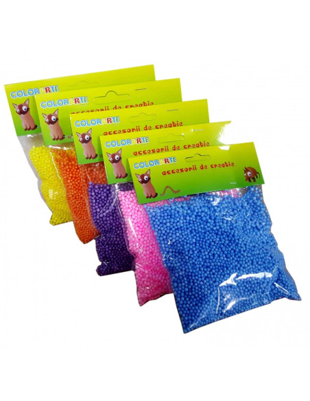 Accesorii creatie - polistiren - bile, diverse culori, 0.2cm, Colorarte, 23165