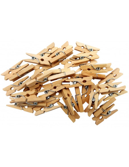 Accesorii creatie - lemn - carlig, natur, 2.5cm, set 40 buc, Colorarte