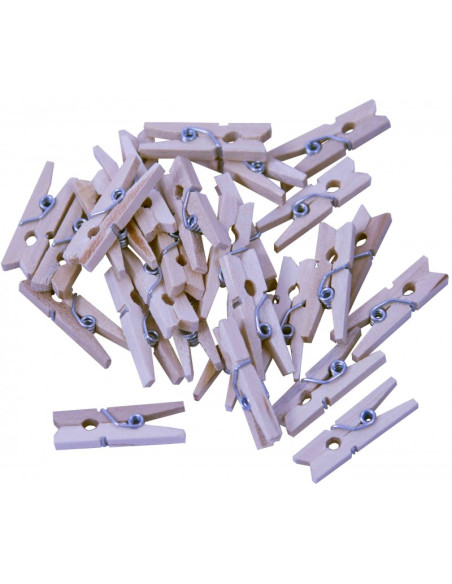 Accesorii creatie - lemn - carlig, natur, 2.5cm, set 26 buc, Colorarte