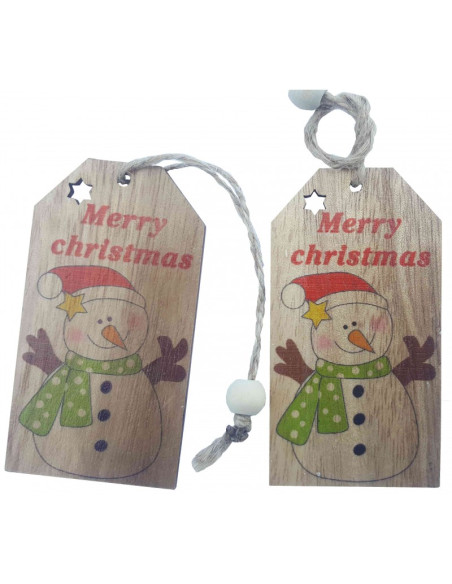 Accesorii creatie - lemn cu sfoara - Om de zapada, set 2 buc, Colorarte