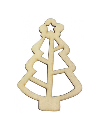 Accesorii creatie - lemn decupat - brad, set 6 buc, Colorarte, FS-M2
