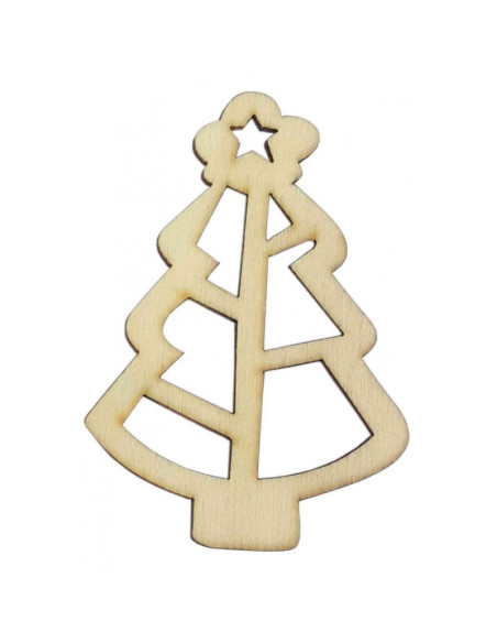 Accesorii creatie - lemn decupat - brad, set 6 buc, Colorarte, FS-M2
