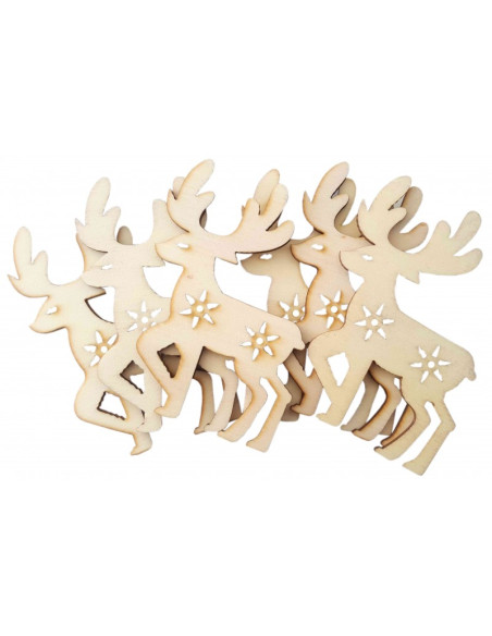 Accesorii creatie - lemn decupat - reni, set 6 buc, Colorarte, FS-MF