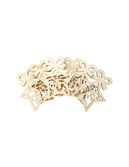 Accesorii creatie - lemn decupat - stea, set 5 buc, Colorarte, FS-MF