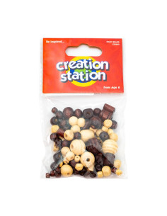 Accesorii creatie - lemn - margele, natur, set 50-80 buc, Colorarte 2