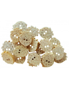 Accesorii creatie - lemn - nasturi capsuna, natur, set 20 buc, Colorarte