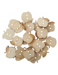 Accesorii creatie - lemn - nasturi mar, natur, set 30 buc, Colorarte