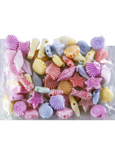 Accesorii creatie - margele fructe de mare plastic, set 60 buc, Colorarte