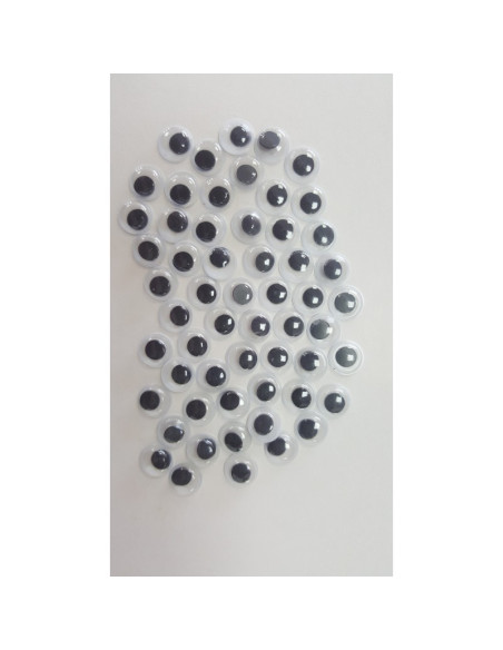Accesorii creatie - ochisori mari plastic, negru, 12mm, set 60 buc, Colorarte