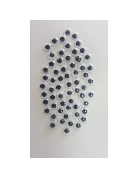 Accesorii creatie - ochisori mici plastic, negru, 6mm, set 130 buc, Colorarte