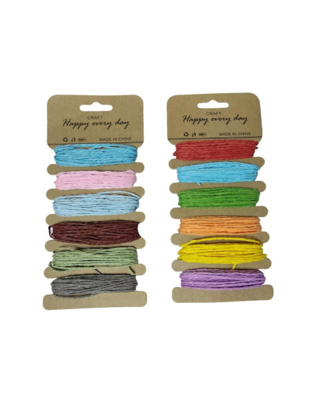 Accesorii creatie - sfoara hartie, 5m x 6 culori, Colorarte, diverse culori