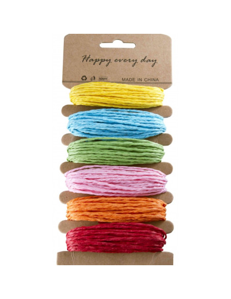 Accesorii creatie - sfoara hartie, 5m x 6 culori, Colorarte, diverse culori