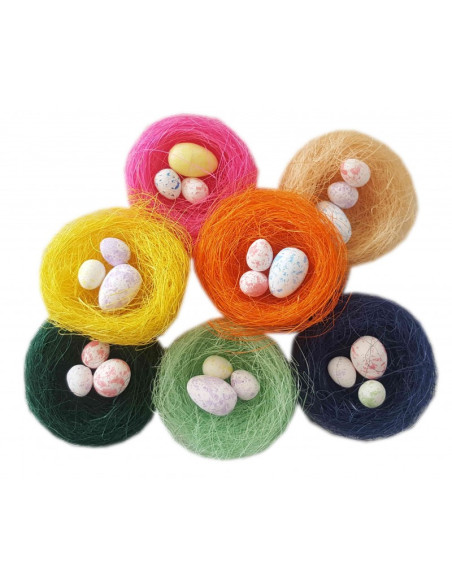 Accesorii creatie - sisal, cuib, cu 2 oua, Colorarte