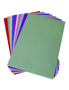 Hartie autocolanta A4 - fara model, 80g, cu sclipici, set 10 coli, Colorarte