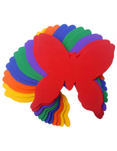 Forme decorative - hartie gumata - fluture, 14x15cm, 1mm, diverse culori, set 12 buc, Colorarte