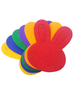 Forme decorative - hartie gumata - iepure, 14x15cm, 1mm, diverse culori, set 12 buc, Colorarte