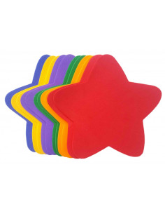 Forme decorative - hartie gumata - stea, 14x15cm, 1mm, diverse culori, set 12 buc, Colorarte