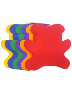 Forme decorative - hartie gumata - urs, 14x15cm, 1mm, diverse culori, set 12 buc, Colorarte