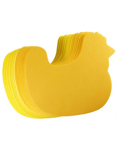 Forme decorative - hartie gumata - gaini, 14x15cm, galben, set 20 buc, Colorarte