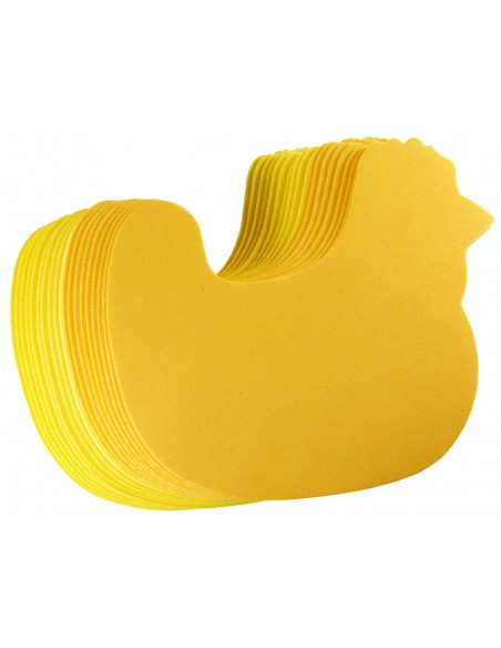 Forme decorative - hartie gumata - gaini, 14x15cm, galben, set 20 buc, Colorarte