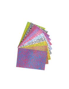 Hartie gumata A4 - inima, 2mm, cu sclipici, set 10 coli, Colorarte