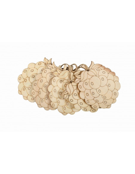 Accesorii creatie - lemn pirogravura cu sfoara - ananas, 7x7cm, set 5 buc, Colorarte
