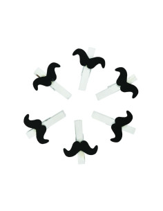 Accesorii creatie - lemn - carlig alb mustati, 4.5cm, set 6 buc, Colorarte
