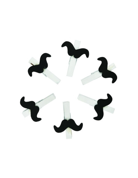 Accesorii creatie - lemn - carlig alb mustati, 4.5cm, set 6 buc, Colorarte