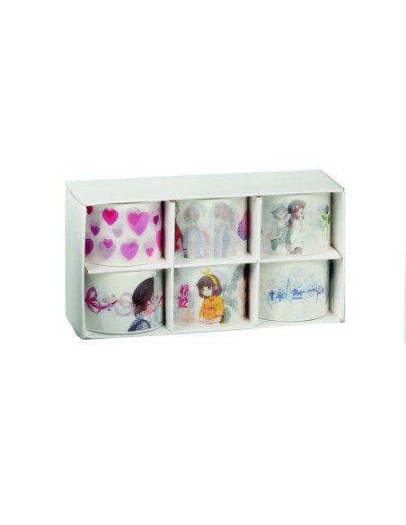 Banda adeziva, 30mm x 5m, diverse modele, hartie, set 6 buc, Colorarte