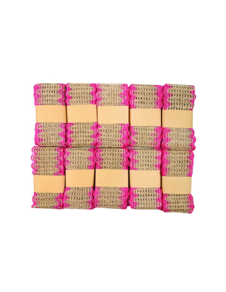 Accesorii creatie - panza iuta, 4cm x 2m, diverse modele, margine color, set 10 buc, Colorarte
