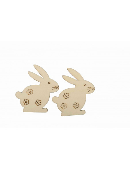 Accesorii creatie - lemn pirogravura cu sfoara - iepuri, 8cm, set 5 buc, Colorarte