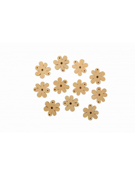 Accesorii creatie - lemn - floare, set 18 buc, Colorarte