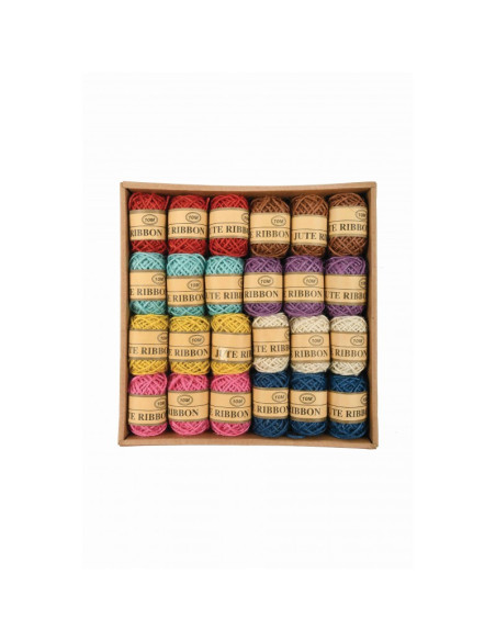 Accesorii creatie - ghem sfoara canepa, diverse culori, 10m, 12 culori, set 24 buc, Colorarte, BC-JT006