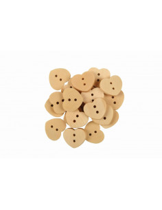 Accesorii creatie - lemn - nasturi inima, natur, 1.5cm, set 18-19 buc, Colorarte