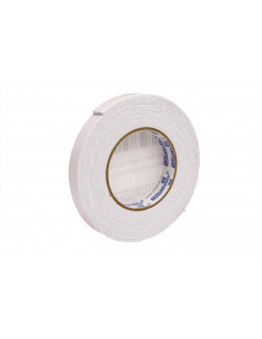 Banda dublu adeziva Office-Cover, buretata, 18mm x 5m, alb