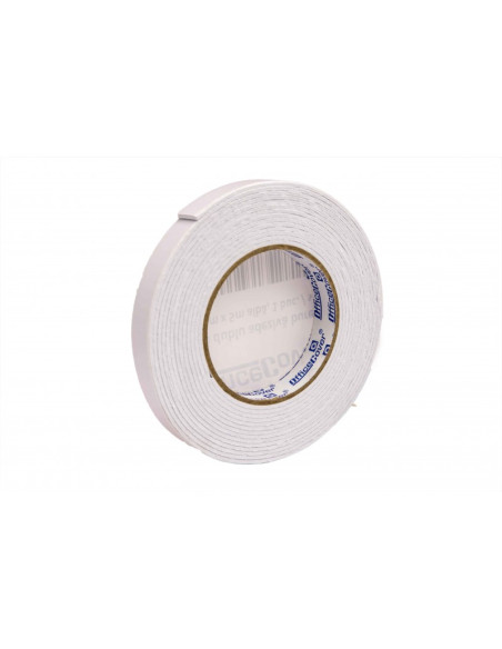 Banda dublu adeziva Office-Cover, buretata, 18mm x 5m, alb