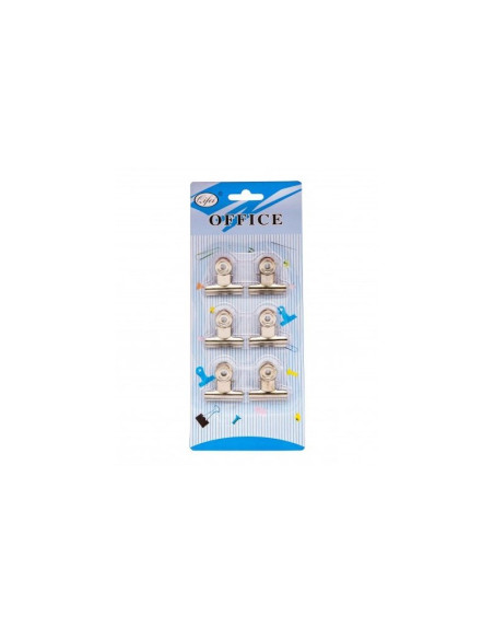 Clipsuri metalice Office Cover A1025, 28mm, argintii, blister 6 buc