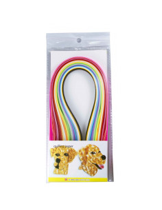 Hartie quilling, 0.5x39cm, diverse culori, neon, set 150-160 buc, CNX