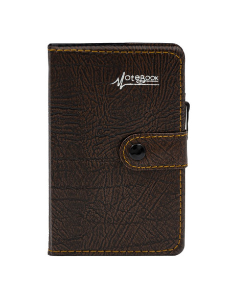Agenda A6 nedatata CNX Lizy 4406 / 7260, 90 pagini, coperta imitatie piele maro, cu capsa