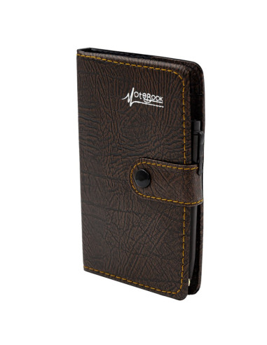 Agenda A6 nedatata CNX Lizy 4406 / 7260, 90 pagini, coperta imitatie piele maro, cu capsa