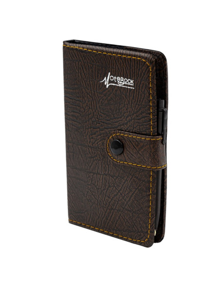 Agenda A6 nedatata CNX Lizy 4406 / 7260, 90 pagini, coperta imitatie piele maro, cu capsa