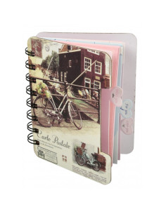 Jurnal A6 CNX Carti Postale Europa XQ-007, 108 pagini, coperta carton, cu spira